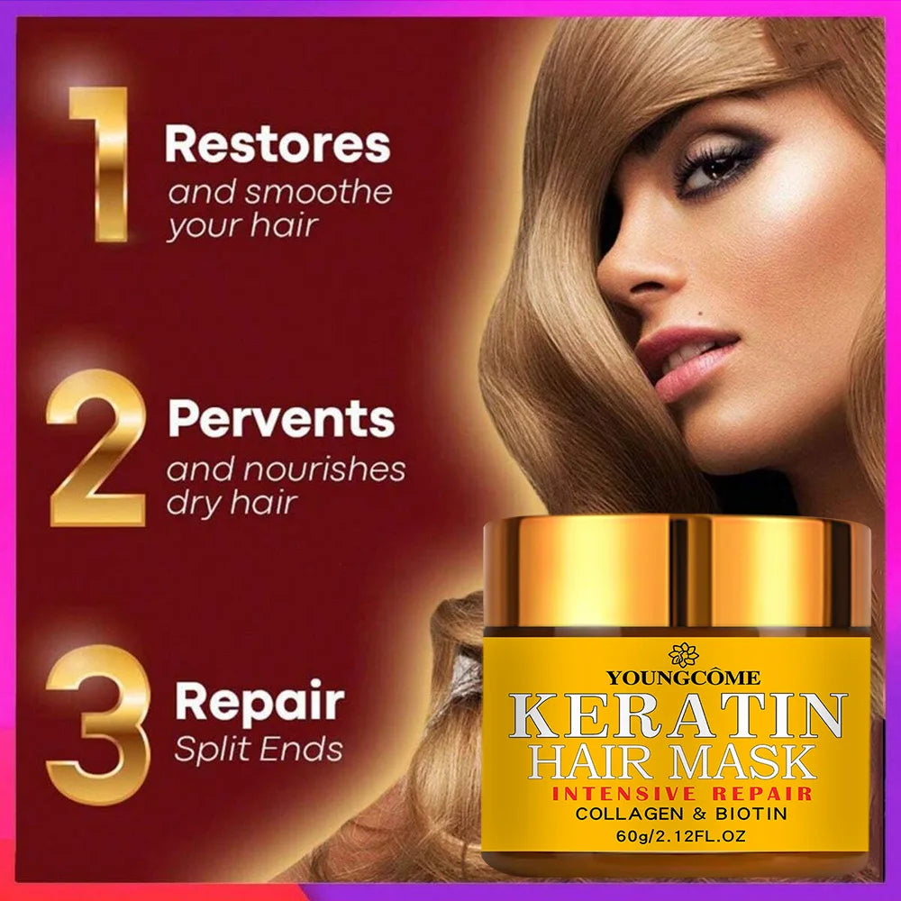 Hair Repair Mask with Biotin, Collagen & Keratin – Deep Nourishing Treatment for Dry & Damaged Hair